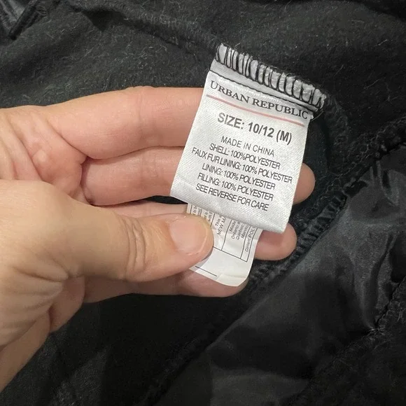 URBAN REPUBLIC Girls Insulated Sherpa Lined Jacket Coat Hooded Full Zip Sz M - Picture 16 of 16